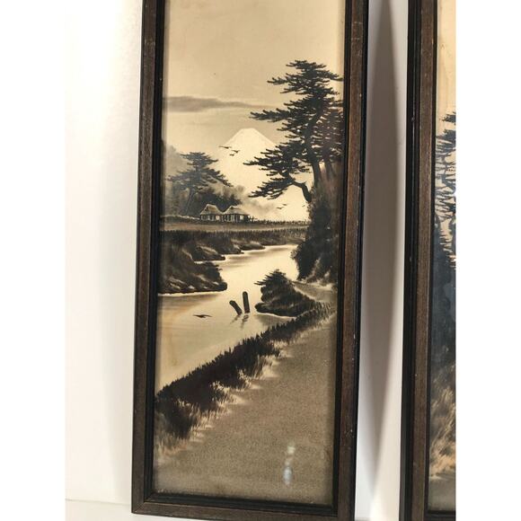 WWII Japanese Framed Print Set #7838 Denholm & McKay 1940's Set of 2 - Picture 2 of 5